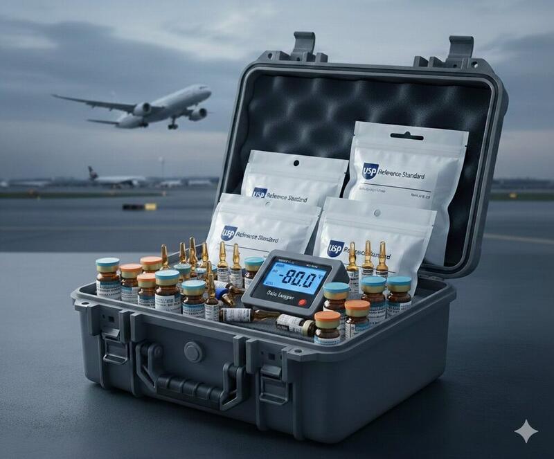 کیف ایزوله حمل رفرنس استاندارد دارویی USP با دماسنج دیجیتال منهای 80 درجه و زنجیره سرد کامل